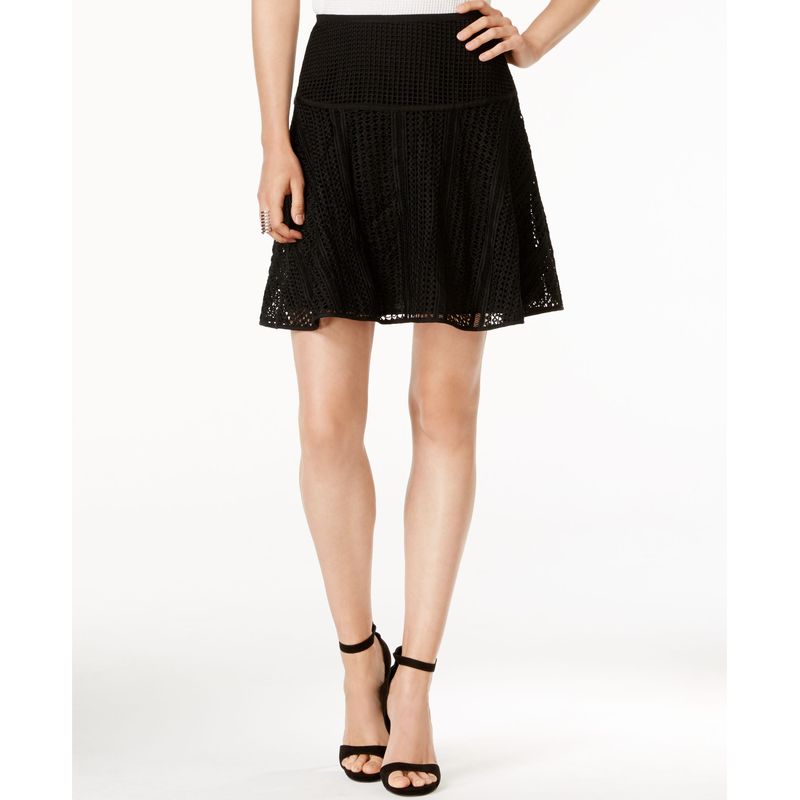 Armani Exhange Open-Stitched A-Line Mini Skirt